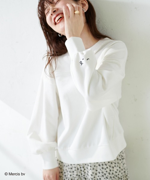 natural couture（ナチュラルクチュール）の「【ミッフィーコラボ】ふわもこフェイススウェット（パーカー・レディース・チャコールグレー/オフホワイト/モカ・FREE）」の4枚目の写真