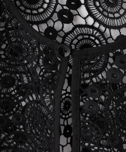 CIAOPANIC（チャオパニック）の「スクエアレース付け襟（付け襟・レディース・ブラック/オフホワイト・ONESIZE）」の5枚目の写真