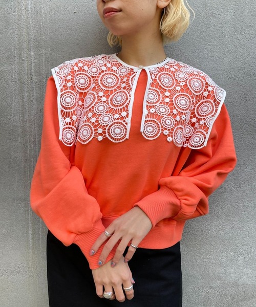 CIAOPANIC（チャオパニック）の「スクエアレース付け襟（付け襟・レディース・ブラック/オフホワイト・ONESIZE）」の6枚目の写真