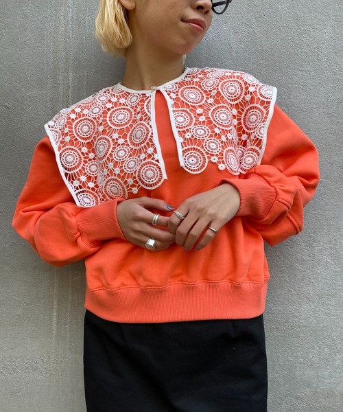 CIAOPANIC（チャオパニック）の「スクエアレース付け襟（付け襟・レディース・ブラック/オフホワイト・ONESIZE）」の7枚目の写真