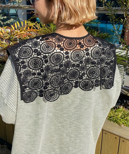 CIAOPANIC（チャオパニック）の「スクエアレース付け襟（付け襟・レディース・ブラック/オフホワイト・ONESIZE）」の15枚目の写真