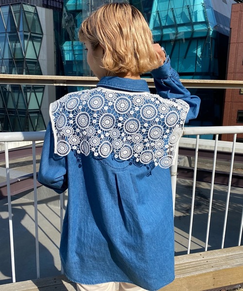 CIAOPANIC（チャオパニック）の「スクエアレース付け襟（付け襟・レディース・ブラック/オフホワイト・ONESIZE）」の12枚目の写真