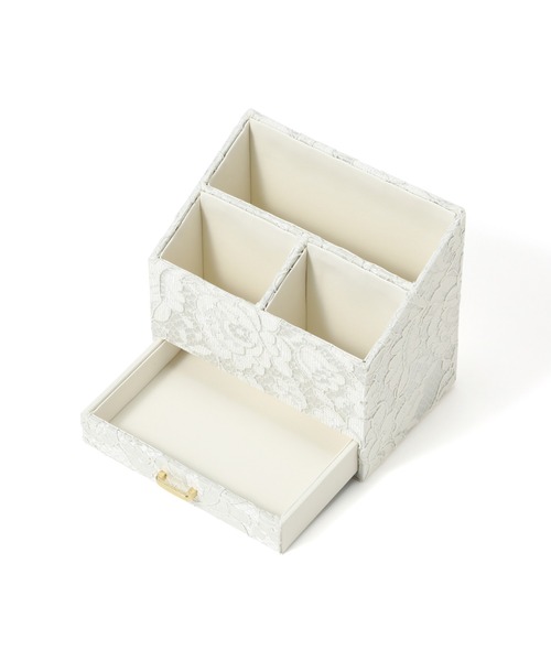 Francfranc フランフラン レース ステーショナリーボックス アイボリー