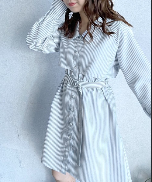 OLIVE des OLIVE(オリーブデオリーブ)の「トレンチミニワンピース(ワンピース・レディース・サックスブルー/ワンウォッシュ/ブラック・FREE)」の13枚目の写真