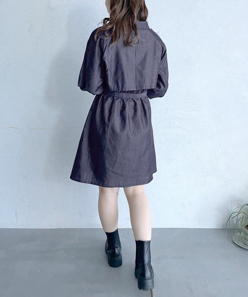 OLIVE des OLIVE(オリーブデオリーブ)の「トレンチミニワンピース(ワンピース・レディース・サックスブルー/ワンウォッシュ/ブラック・FREE)」の16枚目の写真