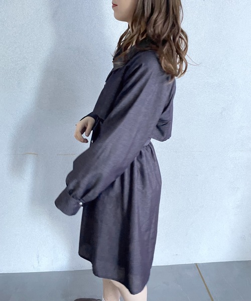 OLIVE des OLIVE(オリーブデオリーブ)の「トレンチミニワンピース(ワンピース・レディース・サックスブルー/ワンウォッシュ/ブラック・FREE)」の18枚目の写真
