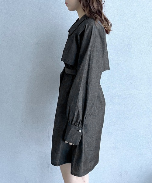 OLIVE des OLIVE(オリーブデオリーブ)の「トレンチミニワンピース(ワンピース・レディース・サックスブルー/ワンウォッシュ/ブラック・FREE)」の21枚目の写真