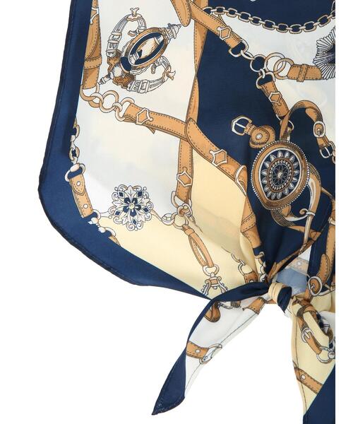 Green　Parks（グリーンパークス）の「セーラーベルト柄スカーフ＊（ストール/ショール・レディース・ベージュ/ネイビー・FREE）」の7枚目の写真
