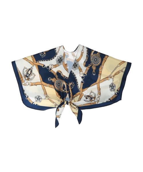 Green　Parks（グリーンパークス）の「セーラーベルト柄スカーフ＊（ストール/ショール・レディース・ベージュ/ネイビー・FREE）」の2枚目の写真