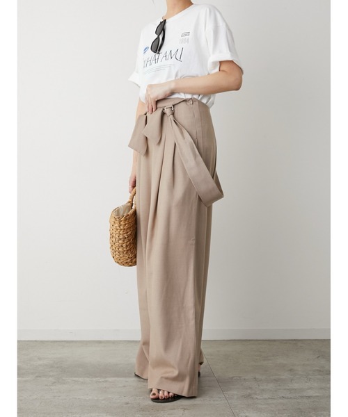 LA PEAU DE GEM（ラポドゥジェム）の「【LA PEAU DE GEM】ハイウエストサスペンダーパンツ（サロペット/オーバーオール・レディース・ブラック/ベージュ・FREE）」の16枚目の写真