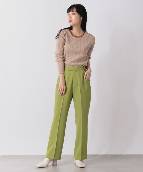 LOWRYS FARM（ローリーズファーム）の「マルチボーダーニットＬＳ　266383（Tシャツ/カットソー・レディース・ブラック/ベージュ/オレンジ/グリーン・FREE）」の7枚目の写真