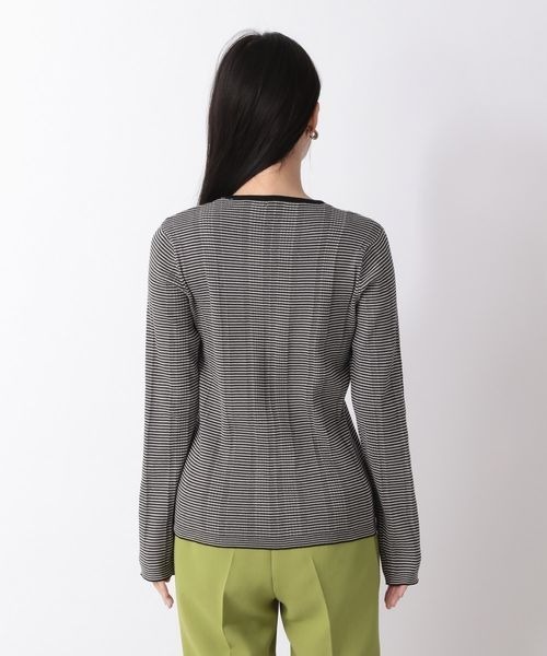 LOWRYS FARM（ローリーズファーム）の「マルチボーダーニットＬＳ　266383（Tシャツ/カットソー・レディース・ブラック/ベージュ/オレンジ/グリーン・FREE）」の11枚目の写真