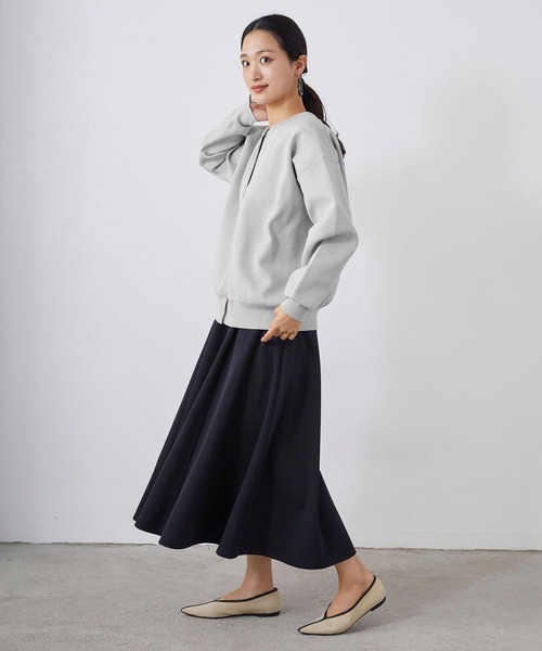 NICOLE white（ニコルホワイト）の「ダンボールニット カーブスリーブカーディガン（カーディガン/ボレロ・レディース・グレー/オフホワイト/イエロー/グリーン・FREE）」の13枚目の写真