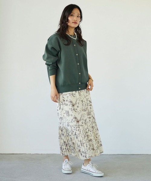 NICOLE white（ニコルホワイト）の「ダンボールニット カーブスリーブカーディガン（カーディガン/ボレロ・レディース・グレー/オフホワイト/イエロー/グリーン・FREE）」の8枚目の写真