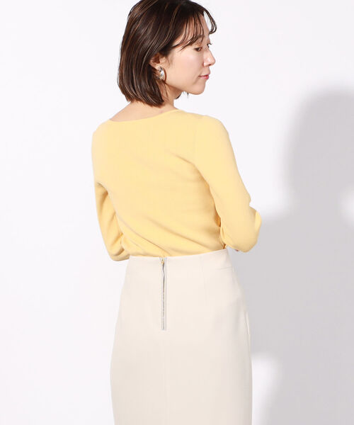 NOLLEY’S Sophi（ノーリーズソフィ）の「リブロングスリーブプルオーバーニット（ニット/セーター・レディース・ブラック/クリーム/ベビーピンク/ホワイト・36/38）」の3枚目の写真