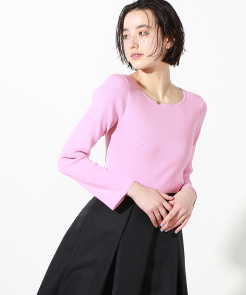 NOLLEY’S Sophi（ノーリーズソフィ）の「リブロングスリーブプルオーバーニット（ニット/セーター・レディース・ブラック/クリーム/ベビーピンク/ホワイト・36/38）」の15枚目の写真