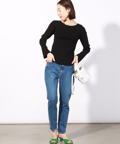 NOLLEY’S Sophi（ノーリーズソフィ）の「リブロングスリーブプルオーバーニット（ニット/セーター・レディース・ブラック/クリーム/ベビーピンク/ホワイト・36/38）」の7枚目の写真