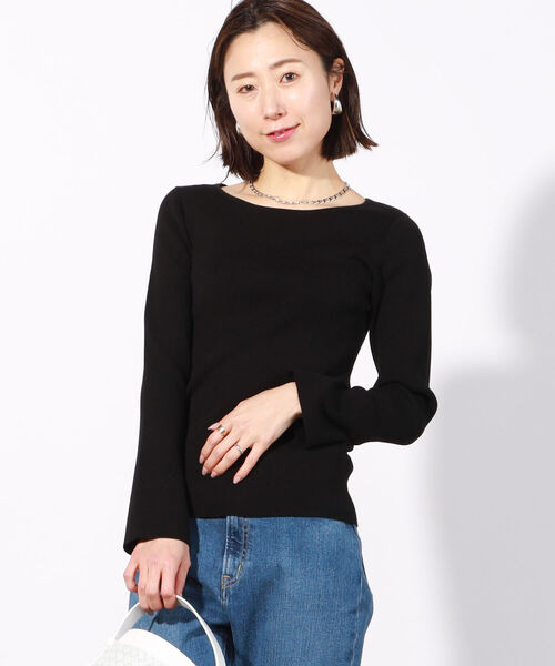 NOLLEY’S Sophi（ノーリーズソフィ）の「リブロングスリーブプルオーバーニット（ニット/セーター・レディース・ブラック/クリーム/ベビーピンク/ホワイト・36/38）」の12枚目の写真