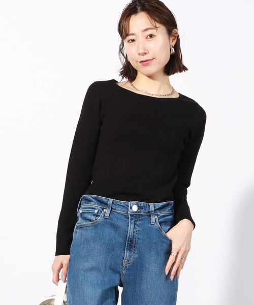 NOLLEY’S Sophi（ノーリーズソフィ）の「リブロングスリーブプルオーバーニット（ニット/セーター・レディース・ブラック/クリーム/ベビーピンク/ホワイト・36/38）」の8枚目の写真