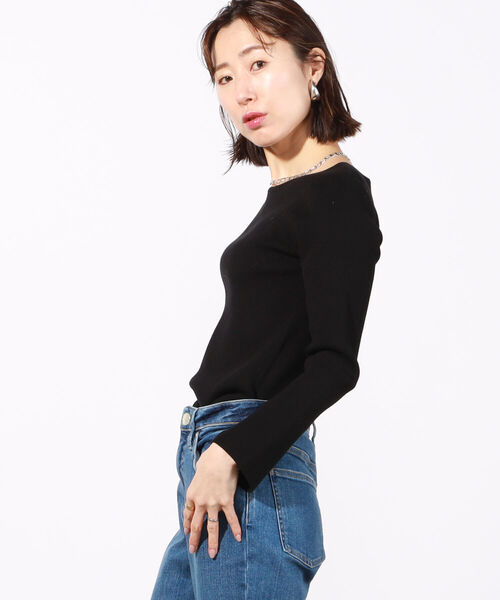 NOLLEY’S Sophi（ノーリーズソフィ）の「リブロングスリーブプルオーバーニット（ニット/セーター・レディース・ブラック/クリーム/ベビーピンク/ホワイト・36/38）」の13枚目の写真