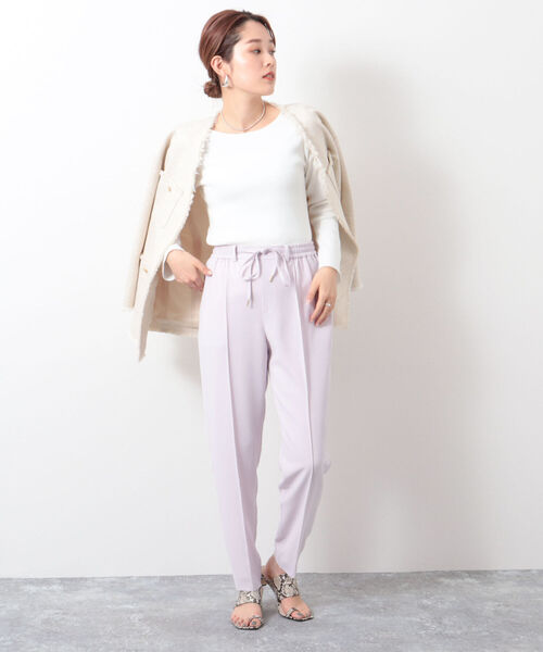 NOLLEY’S Sophi（ノーリーズソフィ）の「リブロングスリーブプルオーバーニット（ニット/セーター・レディース・ブラック/クリーム/ベビーピンク/ホワイト・36/38）」の6枚目の写真