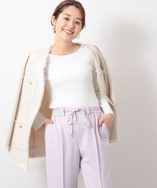 NOLLEY’S Sophi（ノーリーズソフィ）の「リブロングスリーブプルオーバーニット（ニット/セーター・レディース・ブラック/クリーム/ベビーピンク/ホワイト・36/38）」の22枚目の写真