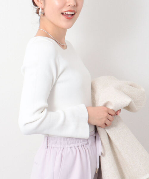 NOLLEY’S Sophi（ノーリーズソフィ）の「リブロングスリーブプルオーバーニット（ニット/セーター・レディース・ブラック/クリーム/ベビーピンク/ホワイト・36/38）」の18枚目の写真