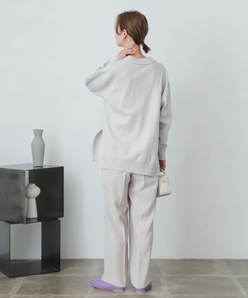 SENSE OF PLACE by URBAN RESEARCH（センスオブプレイスバイアーバンリサーチ）の「スキッパールーズセーター（ニット/セーター・レディース・グリーン/ライトグレー/ライトベージュ・ONE）」の11枚目の写真