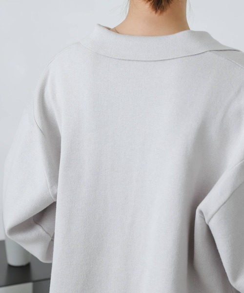 SENSE OF PLACE by URBAN RESEARCH（センスオブプレイスバイアーバンリサーチ）の「スキッパールーズセーター（ニット/セーター・レディース・グリーン/ライトグレー/ライトベージュ・ONE）」の18枚目の写真