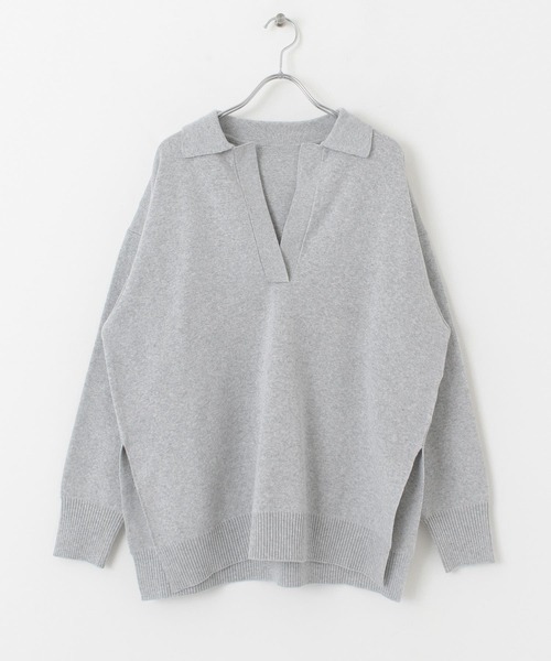 SENSE OF PLACE by URBAN RESEARCH（センスオブプレイスバイアーバンリサーチ）の「スキッパールーズセーター（ニット/セーター・レディース・グリーン/ライトグレー/ライトベージュ・ONE）」の22枚目の写真