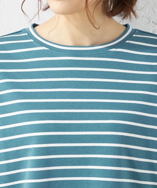 Petit Honfleur(プチオンフルール)の「ボーダー長袖Tシャツ(Tシャツ/カットソー・レディース・グレー/グリーン/アイボリー・M/L)」の8枚目の写真