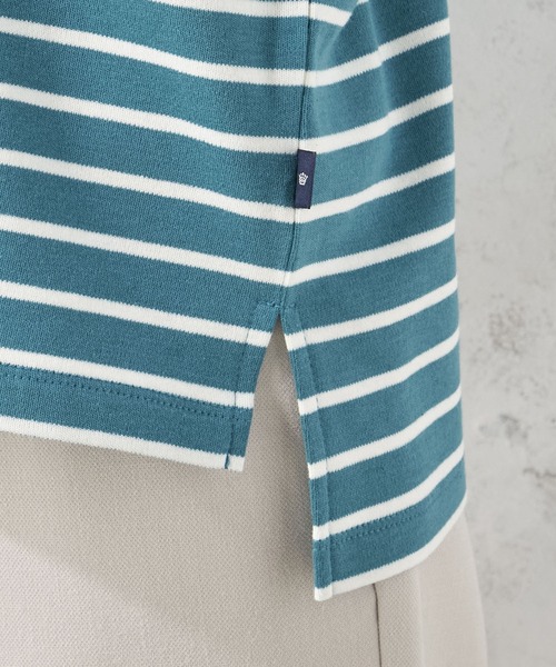 Petit Honfleur(プチオンフルール)の「ボーダー長袖Tシャツ(Tシャツ/カットソー・レディース・グレー/グリーン/アイボリー・M/L)」の7枚目の写真