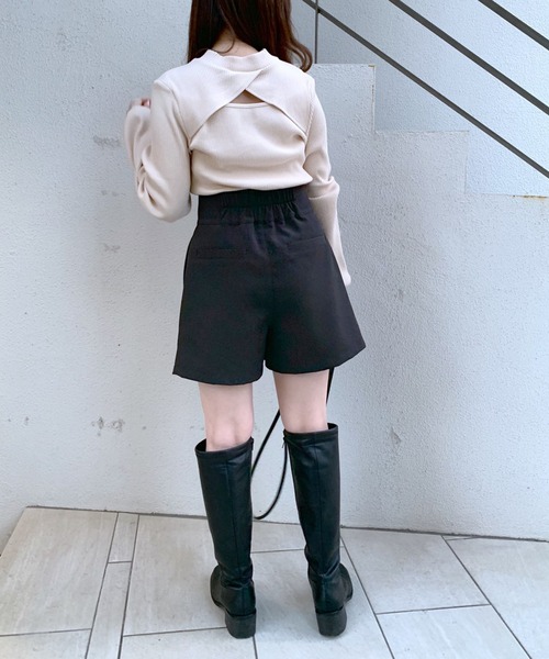 OLIVE des OLIVE（オリーブデオリーブ）の「すっきり見えショートパンツ（その他パンツ・レディース・ブラック/ベージュ/スミクロ・FREE）」の5枚目の写真