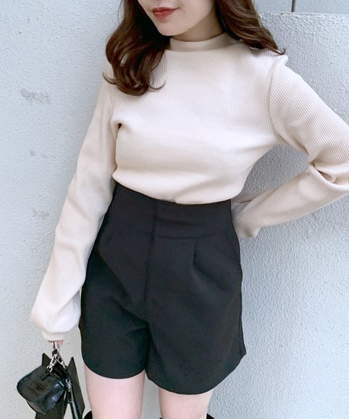 OLIVE des OLIVE（オリーブデオリーブ）の「すっきり見えショートパンツ（その他パンツ・レディース・ブラック/ベージュ/スミクロ・FREE）」の6枚目の写真