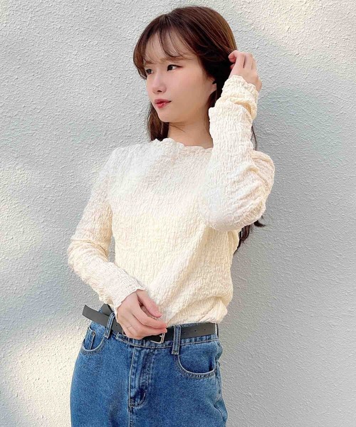 Clice de Paris（クリシェドゥパリス）の「IZぽこぽこメロートップス（その他トップス・レディース・ブラック/アイボリー・ONESIZE）」の2枚目の写真