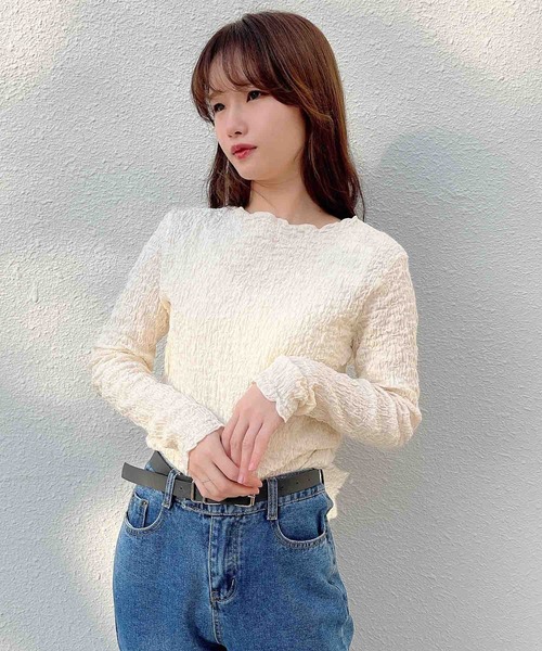 Clice de Paris（クリシェドゥパリス）の「IZぽこぽこメロートップス（その他トップス・レディース・ブラック/アイボリー・ONESIZE）」の5枚目の写真