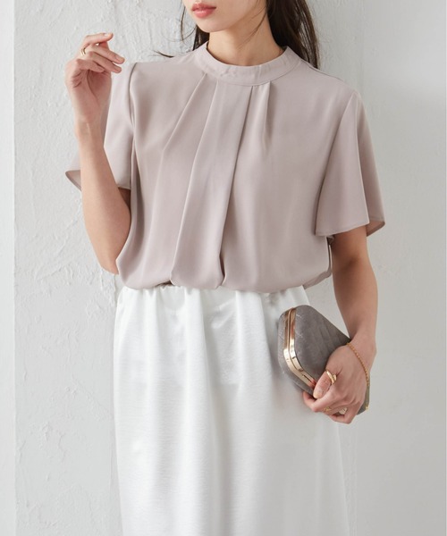 RANAN（ラナン）の「[UVカット/抗菌防臭/防しわ]タックデザインフリルブラウス（シャツ/ブラウス・レディース・ブラック/ネイビー/ブルーグレー/ブラウン系その他/オフホワイト/ホワイト/ピンク/ブラック系その他/ホワイト系その他・M/LL/L/3L）」の13枚目の写真