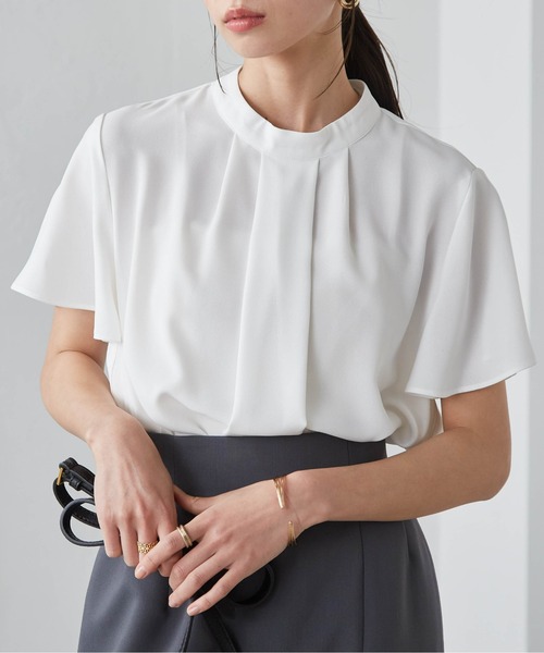 RANAN（ラナン）の「[UVカット/抗菌防臭/防しわ]タックデザインフリルブラウス（シャツ/ブラウス・レディース・ブラック/ネイビー/ブルーグレー/ブラウン系その他/オフホワイト/ホワイト/ピンク/ブラック系その他/ホワイト系その他・M/LL/L/3L）」の22枚目の写真