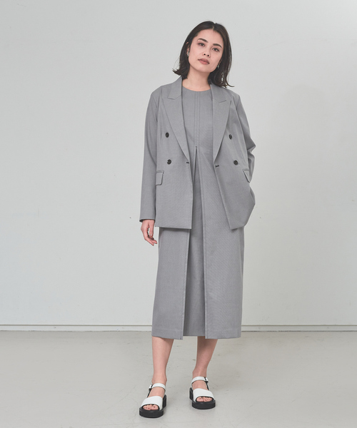 qualite（カリテ）の「シャンブレーボックスプリーツワンピース（ワンピース・レディース・ブラック/ベージュ・38/36）」の12枚目の写真