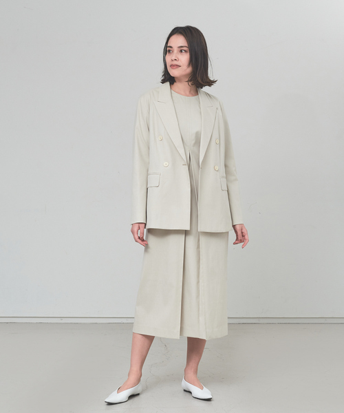 qualite（カリテ）の「シャンブレーボックスプリーツワンピース（ワンピース・レディース・ブラック/ベージュ・38/36）」の13枚目の写真