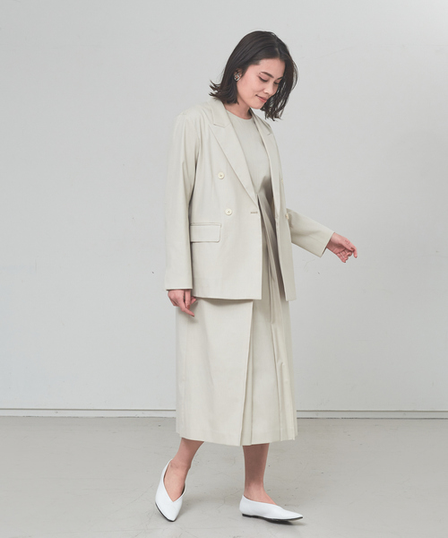 qualite（カリテ）の「シャンブレーボックスプリーツワンピース（ワンピース・レディース・ブラック/ベージュ・38/36）」の14枚目の写真