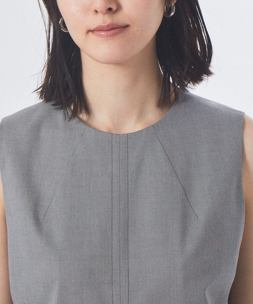 qualite（カリテ）の「シャンブレーボックスプリーツワンピース（ワンピース・レディース・ブラック/ベージュ・38/36）」の20枚目の写真