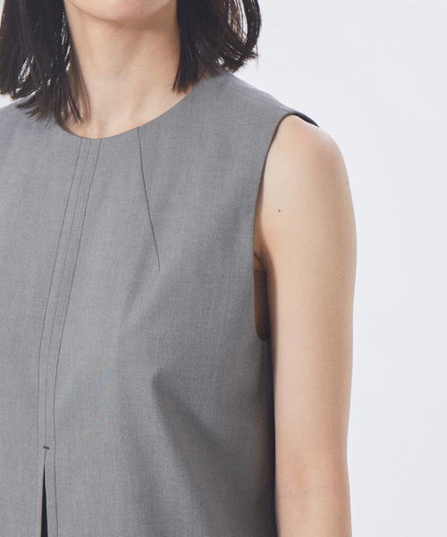 qualite（カリテ）の「シャンブレーボックスプリーツワンピース（ワンピース・レディース・ブラック/ベージュ・38/36）」の21枚目の写真