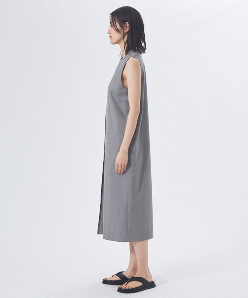 qualite（カリテ）の「シャンブレーボックスプリーツワンピース（ワンピース・レディース・ブラック/ベージュ・38/36）」の5枚目の写真