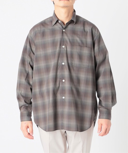 417 EDIFICE(フォーワンセブンエディフィス)の「【ESSENTIAL / エッセンシャル】 ファインチェックレギュラーシャツ(シャツ/ブラウス・メンズ・ベージュ/ネイビー/ブラウン・SMALL/MEDIUM/LARGE/X-LARGE)」の7枚目の写真