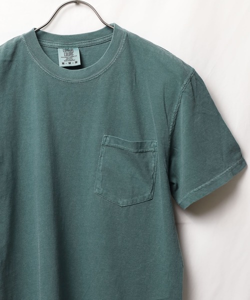 comfort colors（コンフォートカラーズ）の「【COMFORT COLORS】6.1oz ｶﾞｰﾒﾝﾄﾀﾞｲﾎﾟｹｯﾄT（Tシャツ/カットソー・メンズ・スミクロ/ホワイト/ブルー系/マスタード/グリーン系/ネイビー系/レッド系・X-LARGE/MEDIUM/LARGE）」の3枚目の写真
