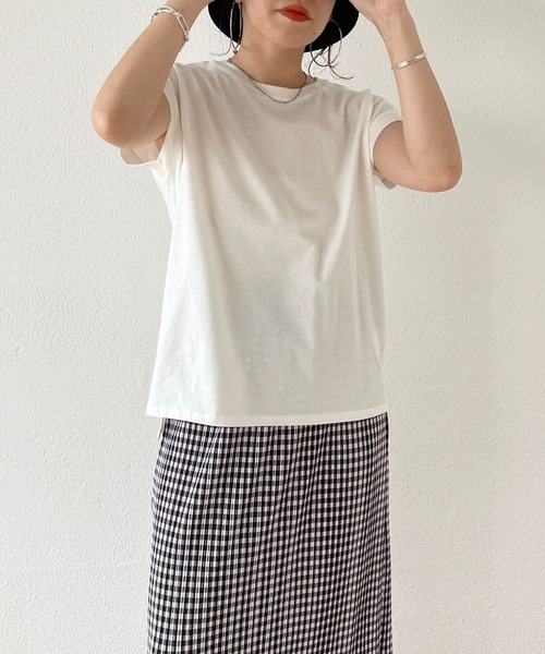 wee9s(ウィークス)の「daily french sleeve tee / デイリーフレンチスリーブティー(Tシャツ/カットソー・レディース・ブラック/グリーン/アイボリー/テラコッタ・FREE)」の15枚目の写真