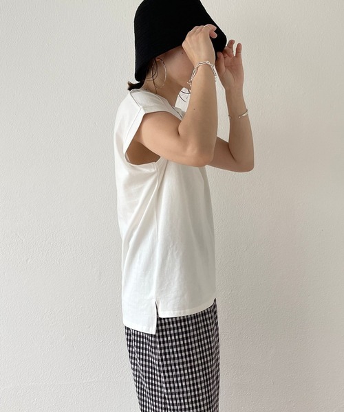 wee9s(ウィークス)の「daily french sleeve tee / デイリーフレンチスリーブティー(Tシャツ/カットソー・レディース・ブラック/グリーン/アイボリー/テラコッタ・FREE)」の16枚目の写真