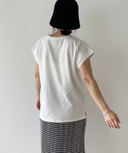 wee9s(ウィークス)の「daily french sleeve tee / デイリーフレンチスリーブティー(Tシャツ/カットソー・レディース・ブラック/グリーン/アイボリー/テラコッタ・FREE)」の17枚目の写真