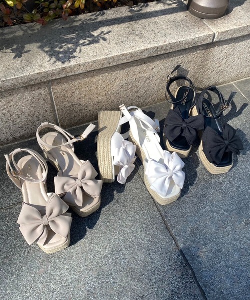 one after another NICE CLAUP（ワンアフターアナザーナイスクラップ）の「ビックリボンサンダル（サンダル・レディース・アイボリー/ベージュ・S/M/L/LL）」の12枚目の写真